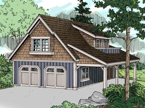 051G-0056: Craftsman Garage Plan with Flexible Loft and Hobby Room Garage Plans With Loft, 2 Car Garage Plans, Craftsman Garage, Plan Garage, Carriage House Garage, Barn Apartment, Carriage House Plans, Garage Loft, Garage Apartment Plans