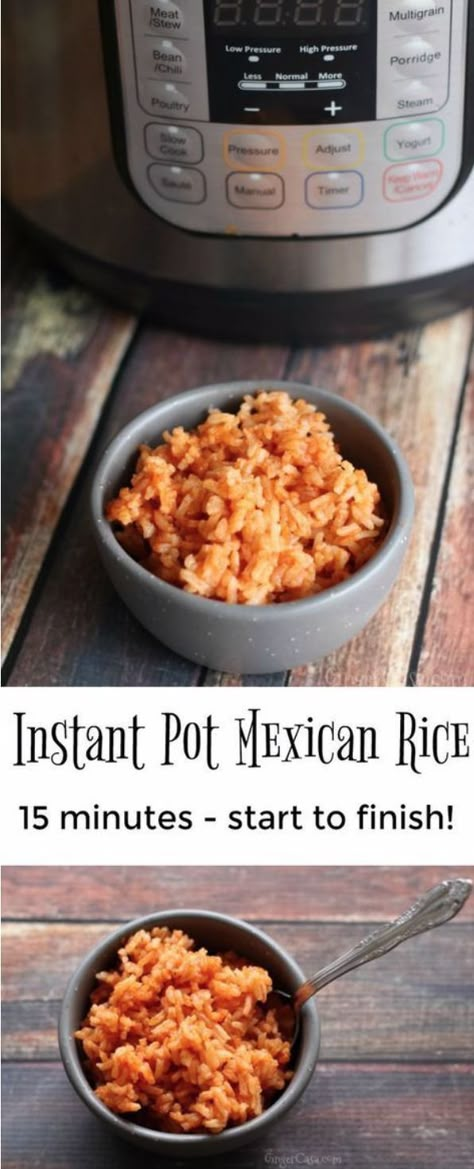 15 minute instant pot mexican rice Instant Pot Mexican Rice, Rice Mexican, Instant Pot Mexican, Rice Instant Pot, Instant Pot Ideas, Electric Pressure Cooker Recipes, Rice Recipes For Dinner, Food Instant Pot, Instant Pot Meals