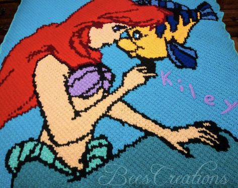 C2c Crochet Blanket Pattern, Little Mermaid Crochet, Character Blankets, C2c Crochet Blanket, Art Door, Crochet Graph, Pokemon Charizard, Sunday December, Crochet Blanket Pattern