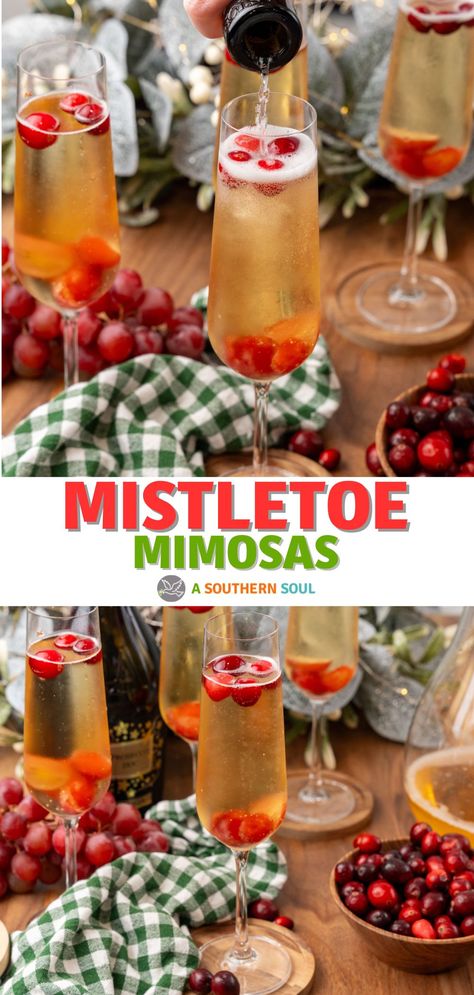 With sparkling apple juice, crisp Prosecco, and festive frozen fruits, these mimosas bring a delightful blend of sweet and bubbly to any celebration. Whether you’re hosting brunch, a holiday party, or a cozy night, this beautiful, fruity cocktail will brighten your spirits. Mimosa With Prosecco, Mimosa Recipe With Prosecco, Christmas Brunch Cocktails Drinks, Winter Mimosa Recipe, Holiday Drinks With Prosecco, Christmas Brunch Drinks Alcoholic, Christmas Mimosa Recipe, Christmas Morning Mimosa, Brunch Drinks Alcoholic