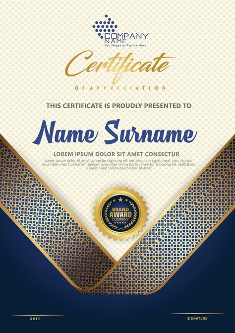 Awards Certificates Design, Facebook And Instagram Logo, Certificate Layout, Certificate Of Achievement Template, Digital Advertising Design, Free Certificate Templates, Certificate Background, Diploma Certificate, Certificate Design Template