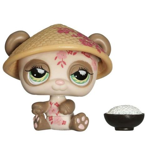 Lps Repaint, Brown Panda, Sanrio Toys, Pink 2000s, Bowl Of Rice, Lps Popular, Custom Lps, Lps Toys, Lps Pets