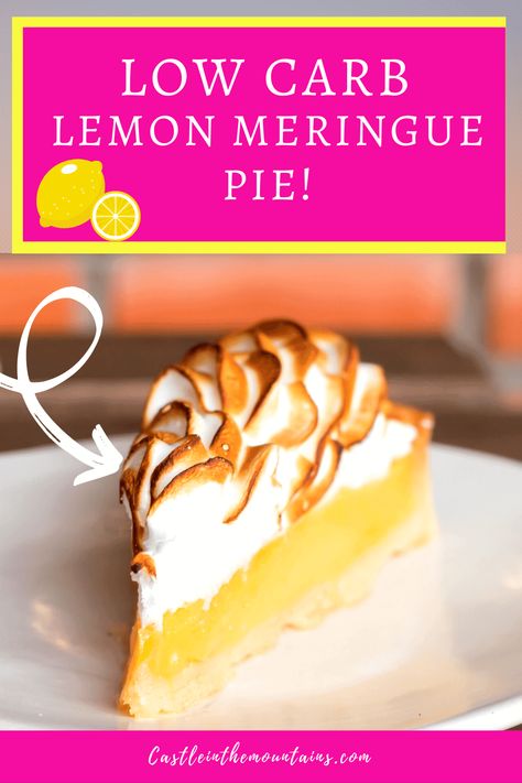 Keto Lemon Meringue, Low Carb Crust, Thm Cake, Lemon Meringue Pie Recipe, Meringue Pie Recipes, Egg Fast, Keto Sweets, Lemon Filling, Lemon Meringue Pie