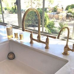 Farmhouse Faucet Kitchen, Unlacquered Brass Kitchen, Unlacquered Brass Kitchen Faucet, Vintage Kitchen Sink, Farmhouse Faucet, Bridge Faucet Kitchen, Bridge Faucet, Faucet Kitchen, Brass Kitchen Faucet