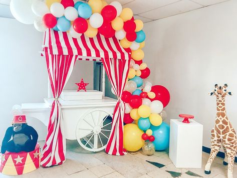 Circus Carnival/ circus party/ candy cart/ balloon garland/ dessert cart/ cake table Carnival Party Table Decor, Circus Balloon Decorations, Circus Theme Dessert Table, Carnival Balloons, Carnival Balloon Garland, Circus Balloon Garland, Carnival Dessert Table, Circus Theme Balloon Garland, Carnival Birthday Backdrop