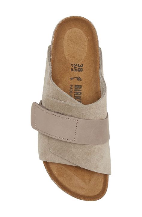 Birkenstock Kyoto Slide Sandal in Gray Taupe at Nordstrom, Size 7-7.5Us Fall Slides Shoes, Birkenstock Platform, Bedrock Sandals, Sport Sandals Outfit, Birkenstock Kyoto, Minimalist Fashion Summer, Most Comfortable Sandals, Flats With Arch Support, Trending Womens Shoes