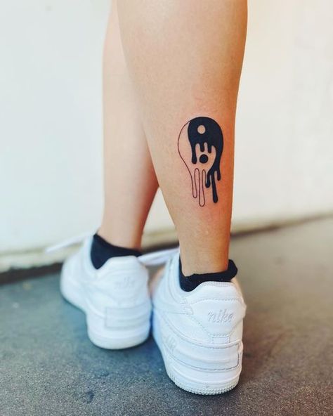 Melting Ying Yang Tattoo, Melting Tattoo Designs, Ice Cream Tattoo, Ying Yang Tattoo, Yang Tattoo, Yin Yang Tattoos, Tattoo Reference, Ghost Tattoo, Tattoo Design Book