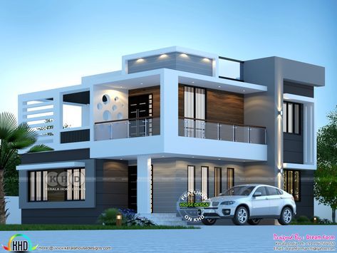 2000sqft House Plans, Beautiful House Designs, Gaming Desks, Crib Design, Beautiful Modern Homes, 2 Storey House Design, House Roof Design, Small House Elevation, Small House Front Design