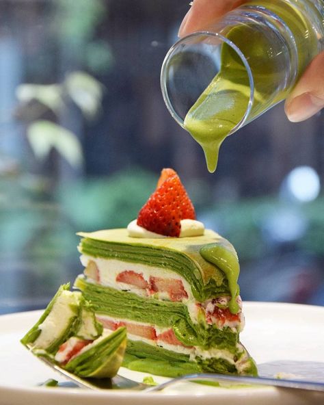 Green Tea Crepe Cake, Strawberry Crepe Cake, Matcha Baking, Green Tea Dessert, Matcha Pudding, Matcha Green Tea Recipes, Sweet Matcha, Matcha Cheesecake, Matcha Recipes