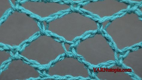 Stitch Gallery & Glossary Episode #11: Diamond Mesh Stitch « YARNutopia by Nadia Fuad Mesh Stitch Crochet, Unique Stitches, Mesh Crochet, Mesh Stitch, Crochet Styles, Crochet Unique, Crochet Fish, Crochet With Cotton Yarn, String Crafts