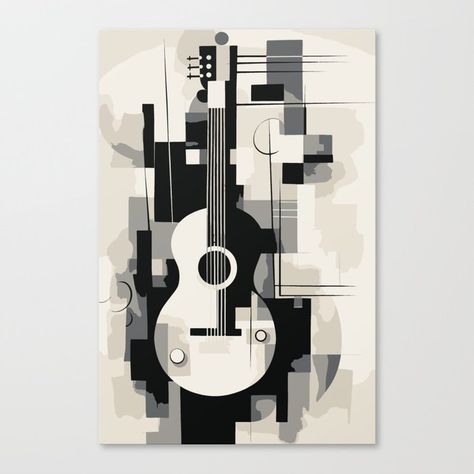 Abstract Guitar, Guitar Artwork, Steampunk Artwork, Guitar Painting, Art Chair, Guitar Art, Abstract Designs, Black Wall, Black Walls