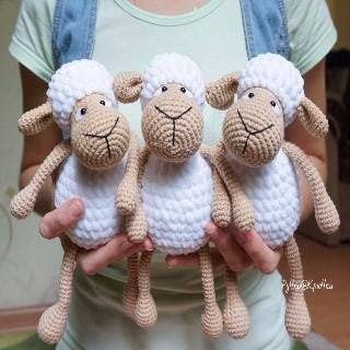 Corak Krusye, Baby Amigurumi, Crochet Sheep, Pola Amigurumi, Oita, Bobble Stitch, Amigurumi Free, Crochet Toys Patterns, Amigurumi Free Pattern