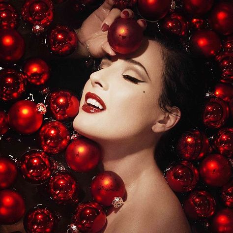 Here is my little gift for you with @ditavonteese  by @alimahdaviparis Wishing… Christmas Fashion Photography, Christmas Editorial, Pinup Photoshoot, Christmas Poses, Valentine Photo Shoot, Merry Christmas Photos, Holiday Photoshoot, Christmas Portraits, Christmas Shoot