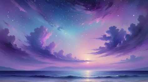 Watercolor Sea and Cosmic Sky Background Inspiration, Live Backgrounds, Background Backdrop, Painting Tutorial, Desktop Wallpaper, Art Ideas, Art Inspiration, Gif, Wallpapers