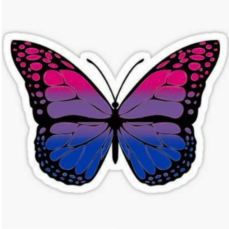 Bi Pride Tattoo Ideas, Bi Stickers, Lgbtq Wallpaper, Pride Butterfly, Dahlia Tattoo, Pride Tattoo, Painted Clothes Diy, Alphabet Letters Design, Pride Stickers