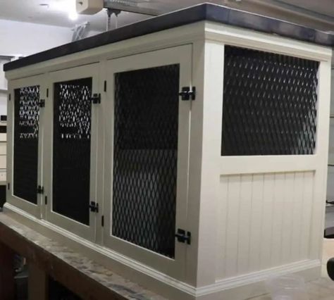 50 DIY Dog Crates That Are Decorative and Comfortable - The Paws Diy Furniture Dog Crate, Dog Kennel Inside, Dog Crate Plans, Pet Crate Furniture, Furniture Dog Crate, Building A Dog Kennel, Custom Dog Crate, Extra Large Dog Crate, Custom Dog Kennel