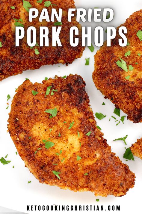 Shake And Bake Pork Chops, Crispy Pork Chops, Bake Pork Chops, Shake And Bake Pork, Pork Chops Bone In, Fried Pork Chop Recipes, Pan Fried Pork Chops, Boneless Pork Chop Recipes, Keto Pork Chops