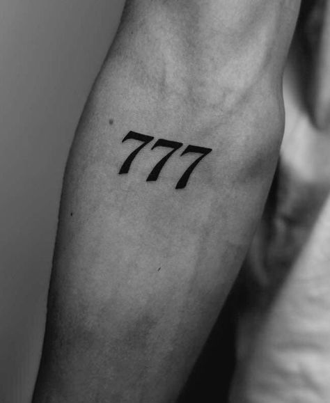 Simple Tattoo Sleeve Men, Best Tattoo Placement Men, 777 Tattoo Men, Brother Tattoo For Men, Cr7 Tattoo, 777 Tattoo Design, 717 Tattoo, 777 Tattoos, 777 Tattoo Ideas