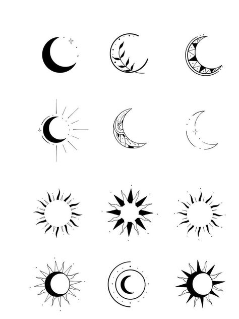 Luna Tattoo, Basic Tattoos, Minimal Tattoo Design, Small Pretty Tattoos, Sun Tattoos, Subtle Tattoos, Small Tattoo Designs, Elegant Tattoos, Dope Tattoos