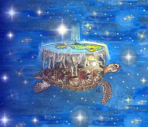 Turtle with world Terry Pratchett Discworld, Native American Legends, Geography For Kids, Turtle Drawing, Shamanic Journey, Medicine Woman, Creation Story, Vedic Art, Turtle Painting