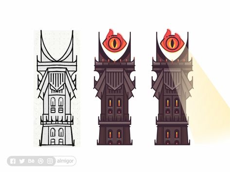 by Aleksandar Savic Sauron Tower, The Eye Of Sauron, Barad Dur, Eye Of Sauron, Lotr Wedding, Alphabet Blocks, The Shire, Trunk Or Treat, Graphic Elements