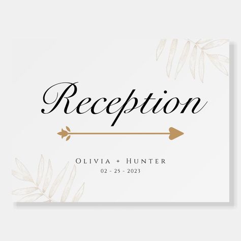 Coastal Wedding Signs, Tropical Wedding Signage, Wedding Signs For Reception Gold Frame, Wedding Reception Banner, Reception Sign, Wedding Reception Signs, Elegant Calligraphy, Reception Signs, Calligraphy Wedding