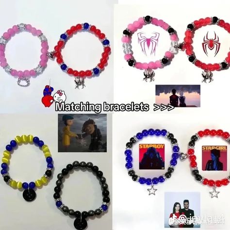 Diy Bracelets Yarn, Diy Kandi Bracelets, Colorful Bead Bracelets, Matching Couple Bracelets, Diy Kandi, Crystal Bead Jewelry, Cute Couple Gifts, Kandi Bracelets, Ideal Boyfriend