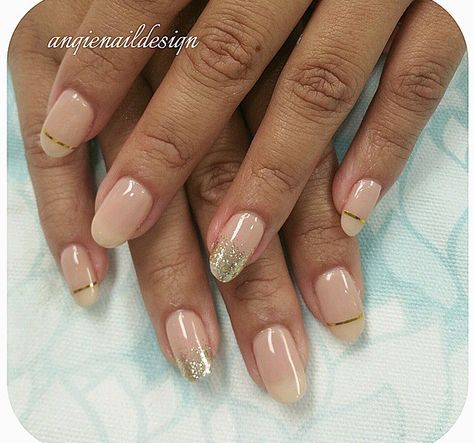 French With Gold Line, French Manicure Gold Line, Gold Micro French Nails, Gold Tipped French Manicure, Reverse French Manicure Gold, Ombre Rings, Beauty School, Ring Finger, Nude Nails