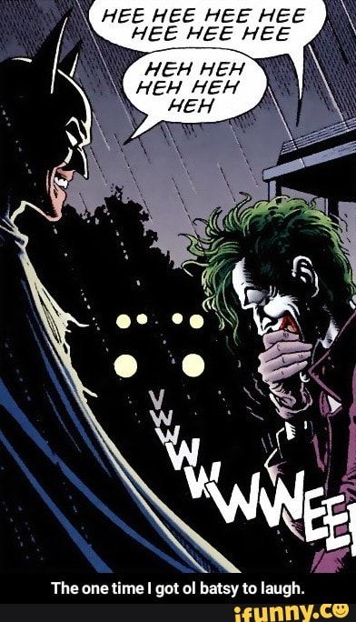 Him I go! ol batsy to laugh. V The on - The one time I got ol batsy to laugh. – popular memes on the site iFunny.co #gameofthrones #tvshows #him #ol #batsy #laugh #the #time #got #meme Joker And Batman, Brian Bolland, Alan Moore, Joker Comic, Lunatic Asylum, Comic Book Panels, Joker Art, Im Batman, Bd Comics