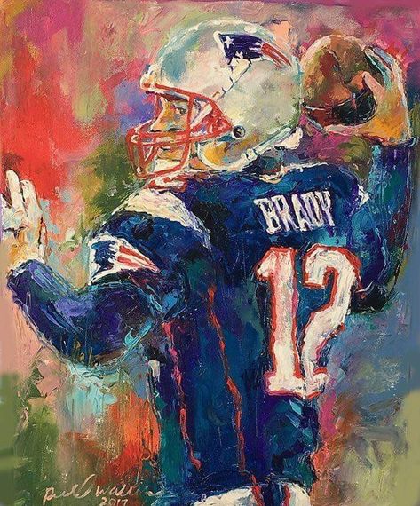 Painting With Palette Knife, Football Paintings, Tom Brady Patriots, Diy Canvas Art Easy, Painted Toms, American Painting, Football Art, Pop Art Wallpaper, Resin Painting