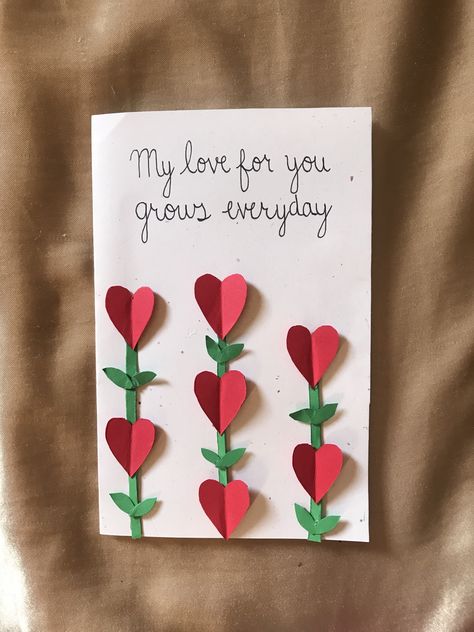 Valentines Boyfriend Card, Diy Valentine’s Day Card For Girlfriend, Boyfriend Arts And Crafts, Home Made Valentine Cards Boyfriend, Handmade Anniversary Gifts For Girlfriend, Little Crafts For Boyfriend, Valentines Day Card For Boyfriend Diy, Card Making Ideas For Boyfriend, Cute Things To Make Boyfriend