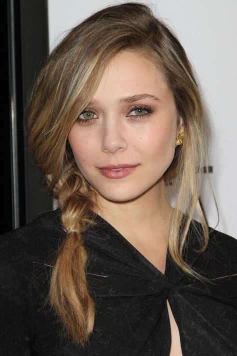 Elizabeth Olsen is listed (or ranked) 9 on the list 24 Celebrities Who Have Gorgeous Green Eyes Olsen Elizabeth, Loose Side Braids, Tree Braids, Side Braid Hairstyles, Minka Kelly, Plaits Hairstyles, Up Dos For Medium Hair, Funky Hairstyles, Fringe Hairstyles