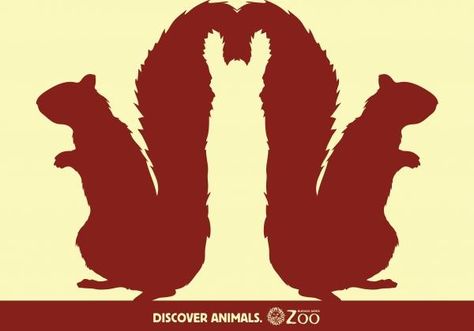 Ley de simetría Zoo Animal, Zoo Animals, Branding Identity, Ad Campaign, Optical Illusions, Logo Ideas, The Animals, Human Silhouette, Graphic Design