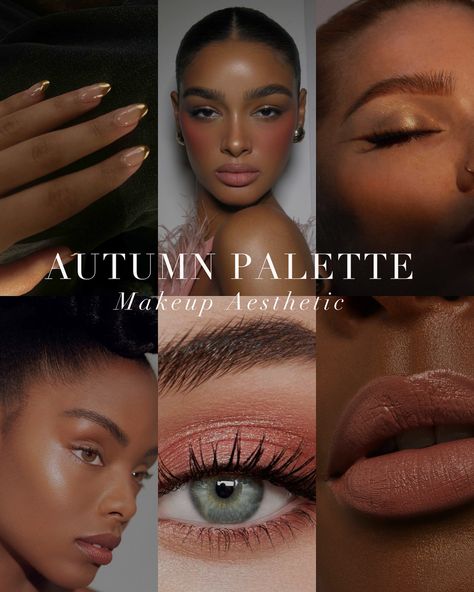 Autumn Palette makeup aesthetic inspiration 🍂 . #coloranalysis #colouranalysis #autumnpalette #autumnmakeup #softautumn #trueautumn #warmautumn #deepautumn #darkautumn Autumn Palette Makeup, Deep Autumn Makeup, Soft Autumn Makeup, Deep Autumn Palette, Autumn Color Palette Fashion, Soft Autumn Palette, Deep Autumn Color Palette, Autumn Skin, Autumn Palette