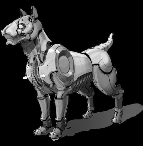 Guard dog robot by *BaranyaTamas on deviantART: Evil Robot, Dog Robot, Mechanical Animals, Robot Dog, Robot Animal, Futuristic Robot, Guard Dog, Dog Sketch, Cool Robots