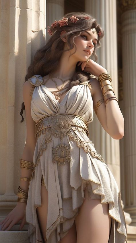 Wizard Ideas, Ancient Greek Dress, Greek Goddess Dress, Greek Dress, Fantasy Queen, Goddess Outfit, Sewing Easy, Greek Beauty, Outfit References