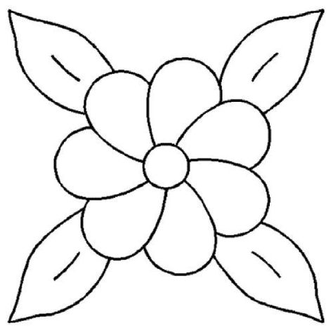 Applique Templates Flower, Flower Templates Printable Free Pattern, Embroidery Flowers Designs, Stencils Design, Flower Applique Patterns, Stencils Patterns, Sulaman Pita, Flower Pattern Drawing, Quilting Stencils