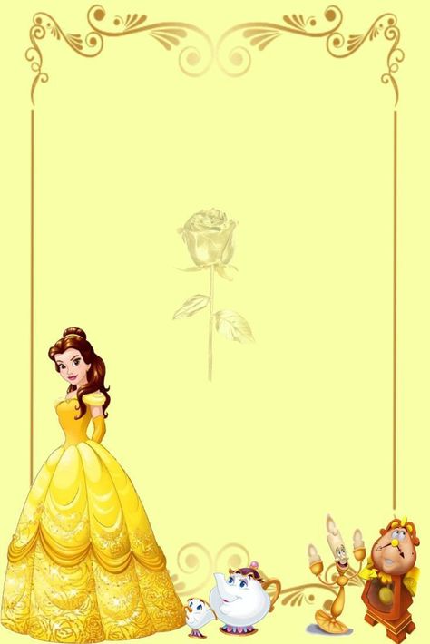 Beauty And The Beast Birthday Invitation, Beauty And The Beast Invitation Template, Belle Invitation Template, Beauty And The Beast Template, Beauty And The Beast Backgrounds, Belle Background, Beauty And The Beast Printables, Beauty And The Beast Invitations, Disney Princess Letter