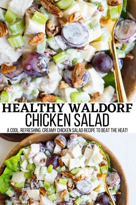 Waldorf Chicken Salad - The Roasted Root Waldorf Chicken Salad Recipe, Power Salads, Waldorf Chicken Salad, Waldorf Salad Recipe, Chicken Salad With Apples, Rotisserie Chicken Salad, Pecan Chicken, Grape Recipes, Waldorf Salad