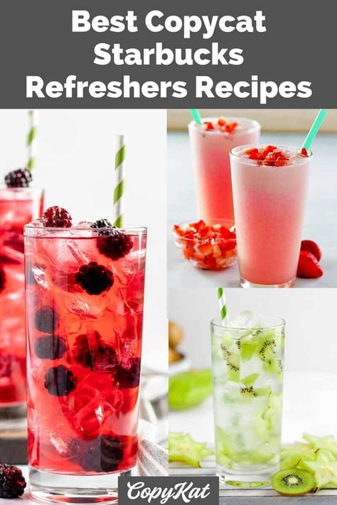 Copycat Starbucks Refreshers, Starbucks Refreshers At Home, Refreshers At Home, Refreshers Recipes, Starbucks Cold Drinks, Refresher Drinks, Starbucks Copycat Recipes Drinks, Very Berry Hibiscus Refresher, Starbucks Pink Drink Recipe