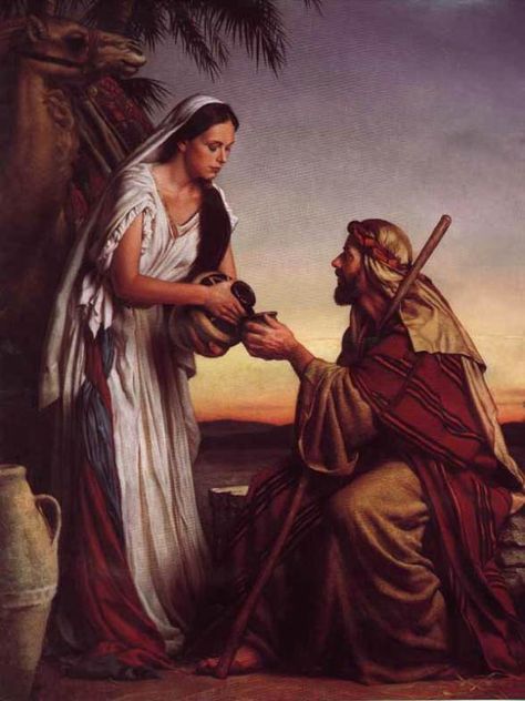 Michael Deas, Rebekah at the Well, 1997. Jesus And Mary, Bible Images, Bible Illustrations, Lds Art, Bible Women, Bible Characters, Bible History, Bible Pictures, Biblical Art