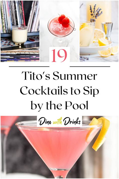 Collage of 4 tito's summer cocktails. Pitcher Cocktails, Yummy Summer Drinks, Best Summer Cocktails, Refreshing Summer Cocktails, Refreshing Cocktail, Summer Cocktail Recipes, Vodka Drinks, Delicious Drinks, Summer Cocktail