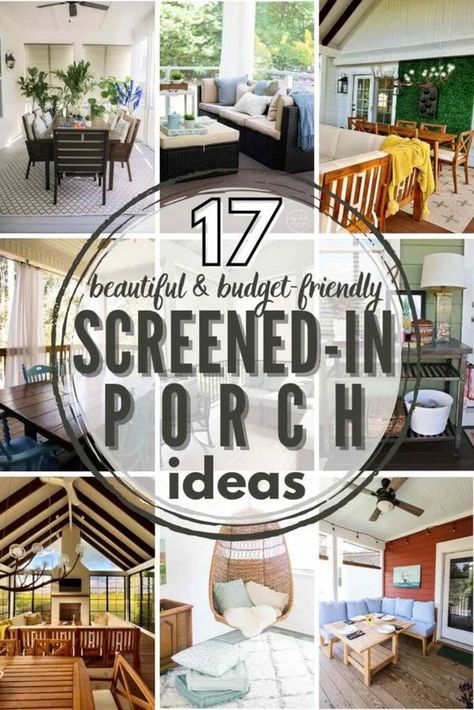 17 Screened-in Porch Ideas + Inspiration Photos Inclosed Porch Ideas Porches, Backyard Patio Screened Porch, Enclosed Screen Porch Ideas, Screened In Porch And Deck Ideas, Screen In Porch Decorating Ideas, Diy Porch Enclosure Ideas, Small Screened Porch Decorating, Enclosed Back Porch Ideas, Outdoor Screened In Patio Ideas