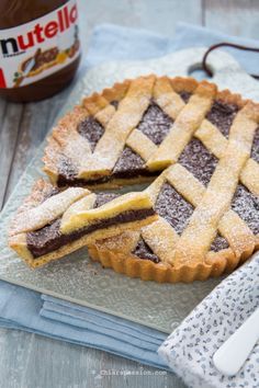 Crostata Recipe, Nutella Recipes, Yummy Food Dessert, Creative Food, Tray Bakes, Italian Recipes, Nutella, Sweet Recipes, Delicious Desserts