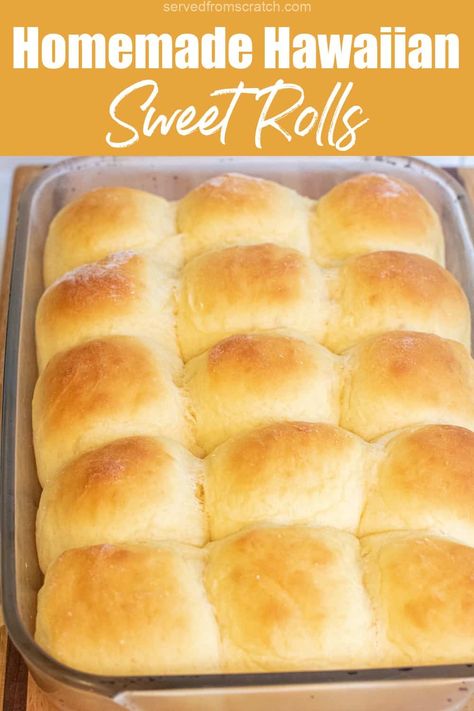 Make the classic sweet soft rolls at home with these Homemade Hawaiian Sweet Rolls. They're perfect for all of your favorite sliders and mini sandwiches and are not only easy to make but better than the store-bought version! Hawaiian Roll Dough Recipe, Make Hawaiian Rolls, How To Make Hawaiian Rolls, Home Made Hawaiian Rolls, Homemade Kings Hawaiian Rolls, Homemade Hawaiian Sweet Rolls, Hawaiian Roll Recipe, Sweet Hawaiian Rolls Recipe, Easy Hawaiian Rolls Recipe