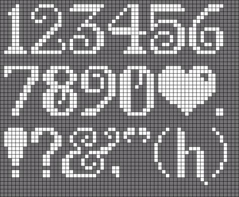 Friendship Bracelets Ideas, Cross Stitch Numbers, Pixels Art, Easy Pixel Art, Bracelets Ideas, Embroidery Alphabet, Graph Paper Art, Tapestry Crochet Patterns, Embroidery Book