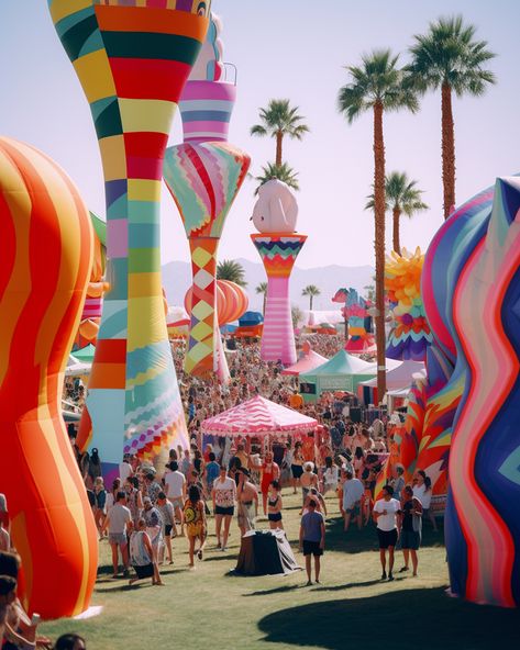 roger wilson imagines whimsical inflatable monuments at coachella Future Festival, Experiential Art, Mad Architects, Yorkshire Sculpture Park, Art Connection, Public Sculpture, Giant Inflatable, Photo Booth Rental, Music Fest