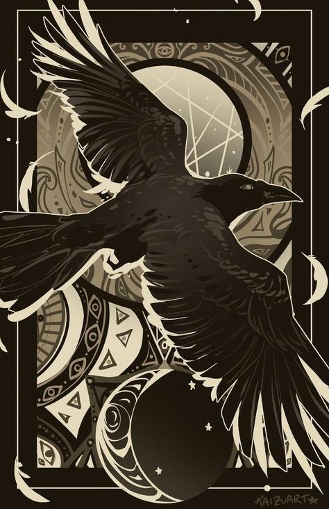 Crow Art, Witchy Wallpaper, Wow Art, Cool Wallpapers Art, 판타지 아트, Creature Art, Dark Fantasy Art, Black Bird, Pretty Art