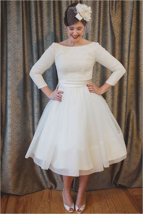 2013-10-13_0052 Moda Pin Up, Vintage Inspired Wedding Gown, Wedding Dress Organza, Tea Length Wedding, Boho Wedding Dress Lace, Tea Length Wedding Dress, Wedding Dresses For Girls, Vintage Inspired Wedding, Wedding Dresses Plus Size