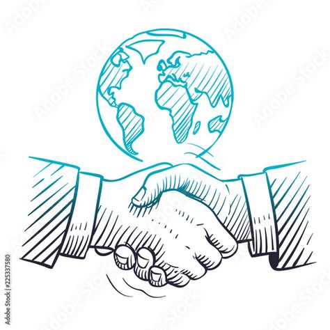 Stock Image: Hand drawn handshake. International business concept with handshaking and globe. Sketch global partnership leadership vector background. Illustration of respect partner and congratulating Globe Sketch, Business Concept, International Business, Vector Hand, What’s Going On, Vector Background, Marketing Strategy, Morocco, Graphic Resources